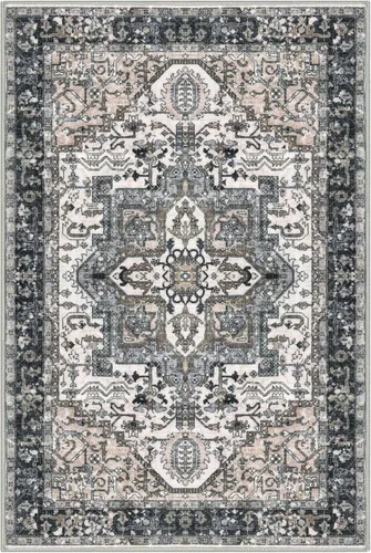 Vista 8 de KOZYFLY - Tapete pequeño para entrada, lavable, bohemio, antideslizante, lana sintética, estilo vintage con estampado, tapete para cocina o entrada