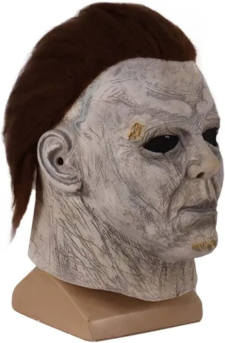 Vista 6 de Led Light Up Mask Michael Myers Cosplay Costumes Halloween Scary Latex Mask Horror Killer Role Play Dress Up Party Props