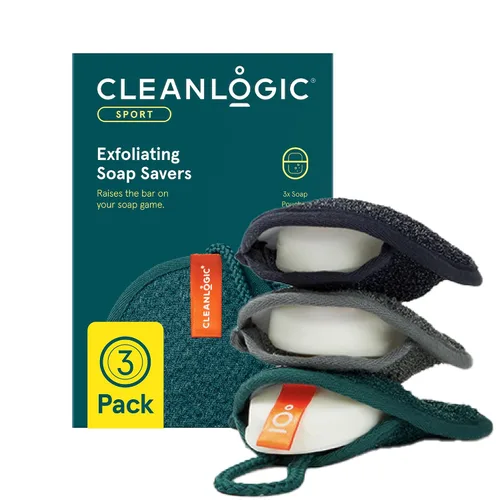 Vista 8 de Cleanlogic Jabón exfoliante para baño y cuerpo, bolsa exfoliante, rutina diaria de cuidado de la piel para una piel suave y limpia