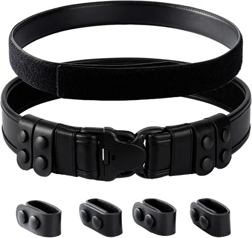 Vista 7 de TACNEX Cinturón de servicio de 2" con forro de gancho 4 sujetadores Cinturón interior reversible de 1.5" para Policía Aplicación de la Ley Seguridad