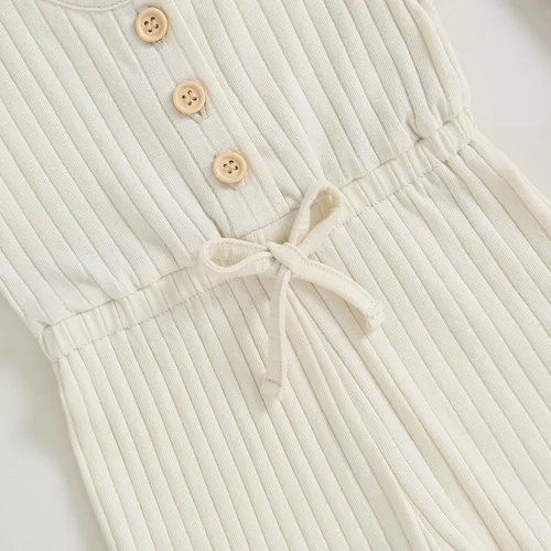 Vista 76 de Traje de verano para niña pequeña, de manga corta, acanalado, overol liso, pantalones cortos, ropa para recién nacidos