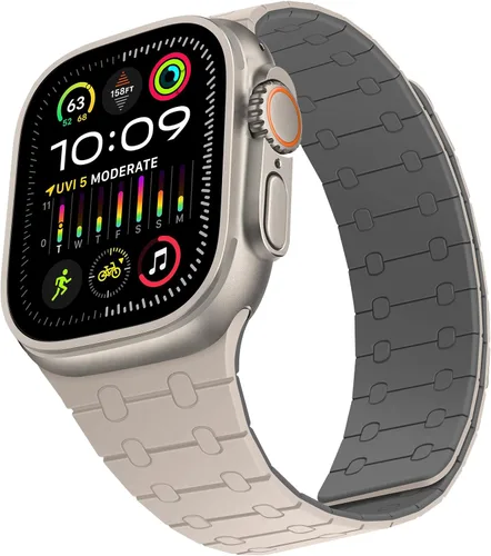 Vista 33 de Compatible con correa de Apple Watch de 49mm 46mm 45mm 44mm 42mm 41mm 40mm 38mm, correa de bucle magnético ajustable de silicona para iWatch Ultra