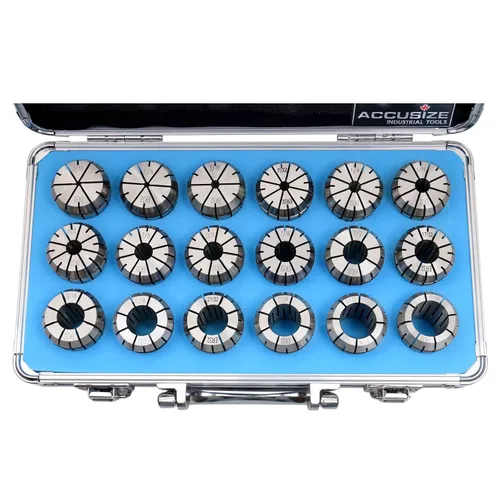 Vista 5 de Accusize Industrial Tools - Juego de pinzas ER32 de precisión, 18 piezas, tamaños de 3/32'' a 25/32'', alta precisión, caja de almacenamiento