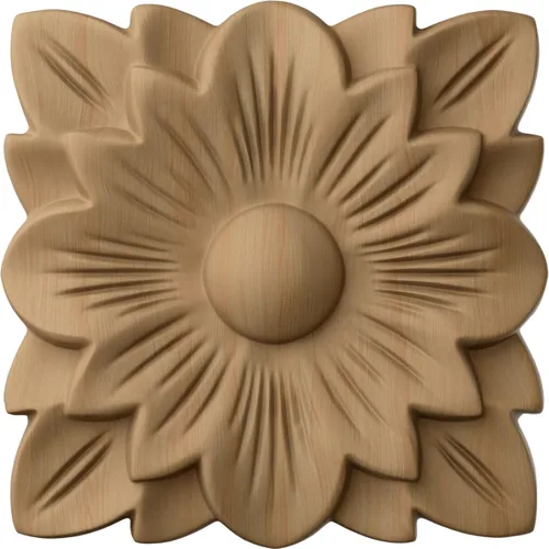 Vista 16 de Ekena Millwork ROS03X03SPAL Roseta cuadrada primaveral, 3 1/2"W x 3 1/2"H x 1/2"P, aliso