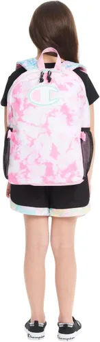 Vista 8 de Champion Combo de mochila y almuerzo para jóvenes, Caramelo rosaAzul Aruba