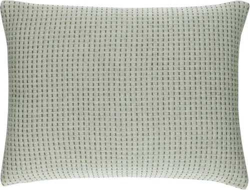 Vista 3 de Pine Cone Hill Pick Stitch Evergreen - Funda de almohada de Matelasse, tamaño estándar, patrón sólido verde