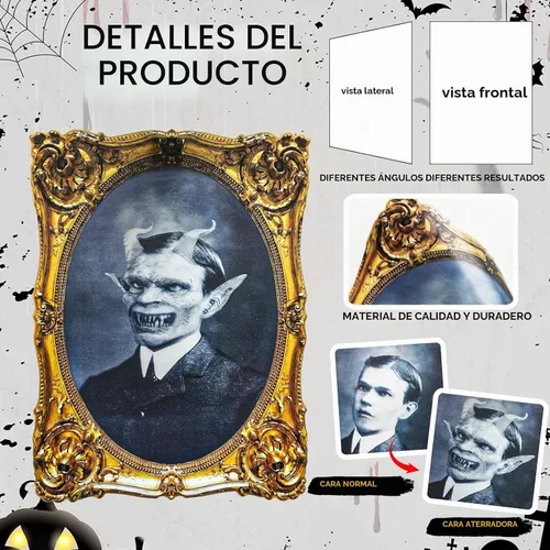 Vista 4 de ECGER Decoraciones de Halloween para interiores, imágenes de caras Decoración de Halloween 4 piezas