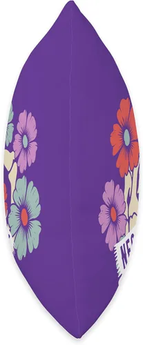 Vista 2 de Cute Skull Girl Squad Trendy Fashion Women Graphic Negativity - Almohada de diseño floral con diseño de calavera de azúcar y rosas coloridas, 16 x