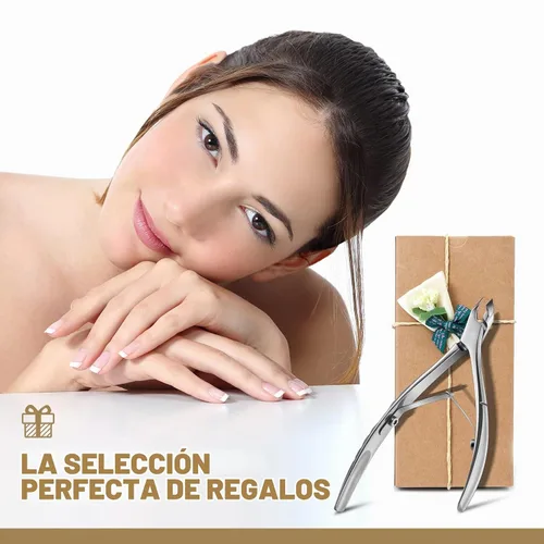 Vista 7 de FERYES - Corta cutículas con empujador, profesional 2 en 1, corta cutículas de 6 mm de mandíbula completa, herramienta de quitacutículas de acero