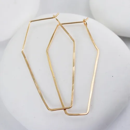 Vista 94 de Aretes de aro finos martillados, elegantes plata esterlina geométrica sólida, relleno de oro y relleno de oro rosa; para mujer por Lotus Stone