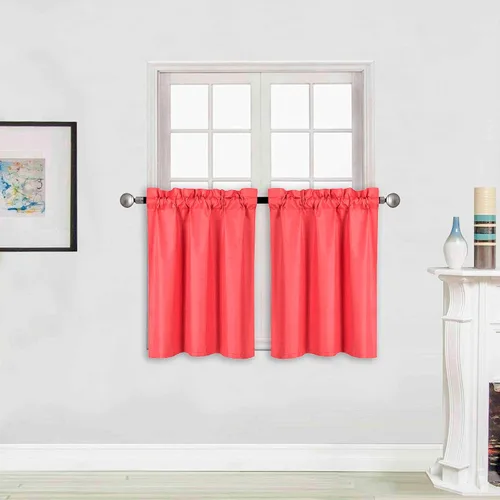 Vista 6 de Better Home Style - Cortina aislante para ventana, 2 paneles, 100% opaca, paneles cortos para cocina, baño o cualquier ventana pequeña