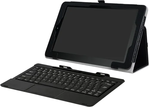 Vista 2 de MAMA MOUTH Funda para tablet RCA 10 Viking Pro/Viking II/Cambio W101 (V2) 2 en 1 de 10.1 pulgadas, color negro, piel sintética, soporte plegable