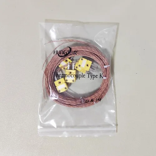 Vista 5 de 5 piezas de paquete de alta precisión K tipo mini-conector termopar sensor de sonda de temperatura, 1 metro de largo Rango de medición -50°C~482°C