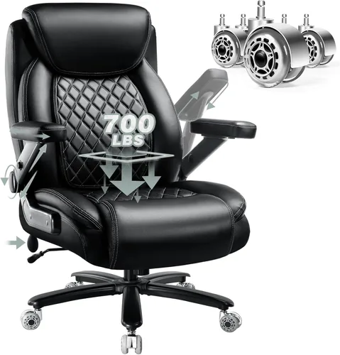 Vista 13 de 600LBS Large Heavy Duty Office Chair with 5D Flip Arms,Comfy Big and Tall Executive Office Desk Chair with Pocket Spring Cushion,High Back Computer