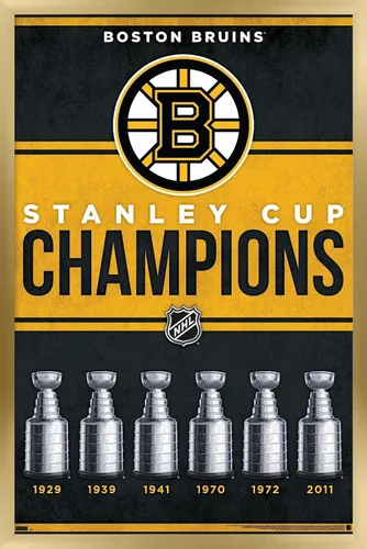 Vista 16 de Trends International NHL Boston Bruins - Champions 23 Wall Poster, 22.4L x 14.7W, Barnwood Framed Version