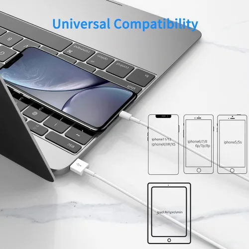 Vista 6 de Cargador para iPhone [certificado Apple MFi], paquete de 2 cables Lightning rápidos de 6 pies para cable largo, cable de carga Apple para iPhone