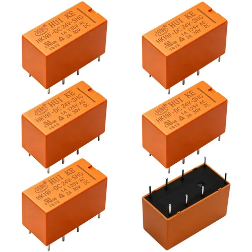 Vista 8 de Tnisesm /6 unids bobina DPDT PCB Relé de alimentación DC 3 V 8 pines Mini Relé de potencia PCB Relé HK19F-8P-3V