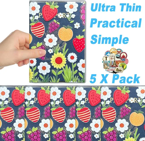 Vista 4 de Funda impermeable transparente para pasaporte, protector de pasaporte de plástico, artículos esenciales de viaje, unisex para adultos, con funda