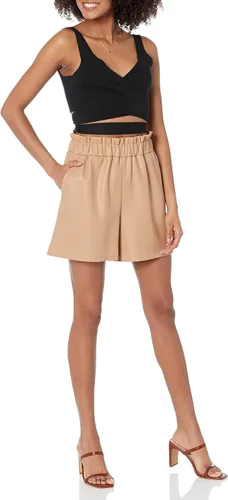 Vista 3 de The Drop Pantalón corto de meter para mujer Rose Loose-Fit Paperbag