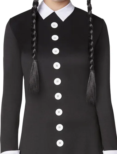Vista 2 de Spirit Halloween Disfraz de Addams de miércoles para adultos Multicolor