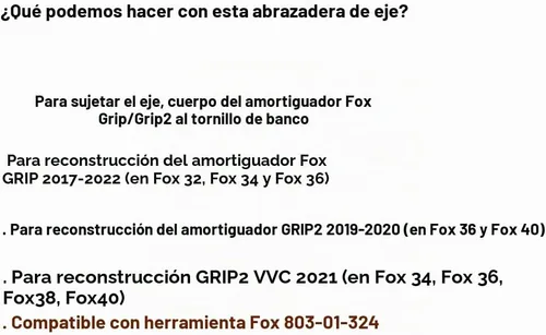 Vista 2 de Abrazadera de tornillo de banco Abrazadera de eje para agarre y agarre 2 Amortiguador Reconstrucción en Fox 32 34 36 38 40, plata