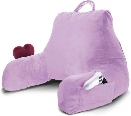 Vista 23 de Nestl Almohada de lectura para niños y adolescentes con espuma viscoelástica triturada, almohadas de respaldo para leer, ver y jugar, uso