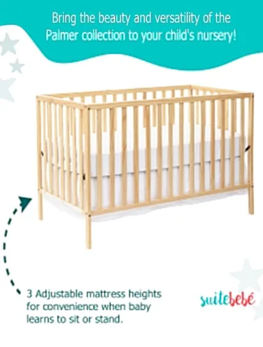 Vista 4 de Suite Bebe Palmer - Cuna convertible 3 en 1, envío rápido, natural