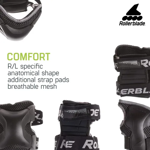 Vista 2 de Rollerblade X Gear - Paquete de 3 equipos de protección, rodilleras, coderas y muñequeras, patinaje en línea, protección multideportiva, unisex