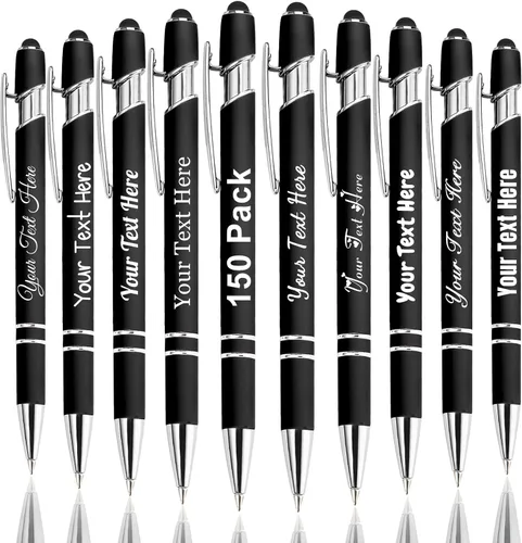 Vista 58 de Hasta 300 bolígrafos personalizados a granel con nombre personalizado con grabado gratis, puntas de lápiz capacitivo grabado, bolígrafo
