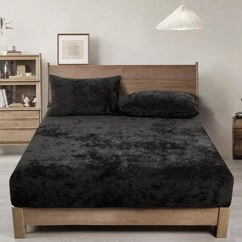 Vista 25 de PHF Sábana bajera ajustable de terciopelo tamaño individual, sábana bajera de lujo, súper suave, acogedora y cómoda, con bolsillo profundo de 15