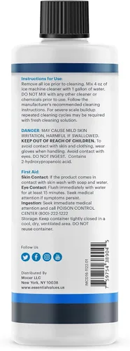 Vista 9 de Essential Values Limpiador y Descalcificador para Máquina de Hielo 16 fl oz - Limpiador y Descalcificador para Fabricadora de Hielo - Compatible