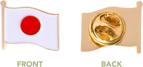 Vista 5 de Bandera de Japón País Solapa Pin Esmalte Hecho de Metal Recuerdo Sombrero Hombres Mujeres Patriótico Japonse (Bandera Ondeando Pin), Metal, Sin