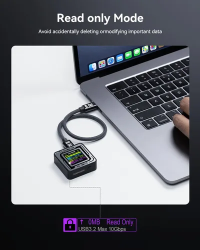 Vista 5 de DOCKCASE Pocket M.2 2230 NVMe SSD Enclosure, Soporta 3s PLP Previene la Pérdida de Datos de Escritura, USB 3.2 Gen 2 Type-C (10 Gbps), Compatible