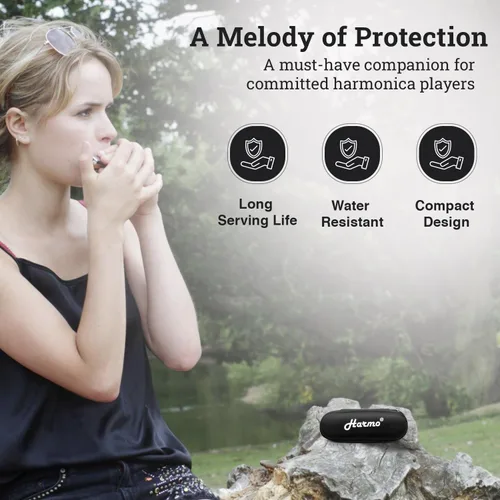 Vista 5 de Harmo nica Case Chromatic Harmonica - Funda negra con cremallera (10 agujeros diatónicos)
