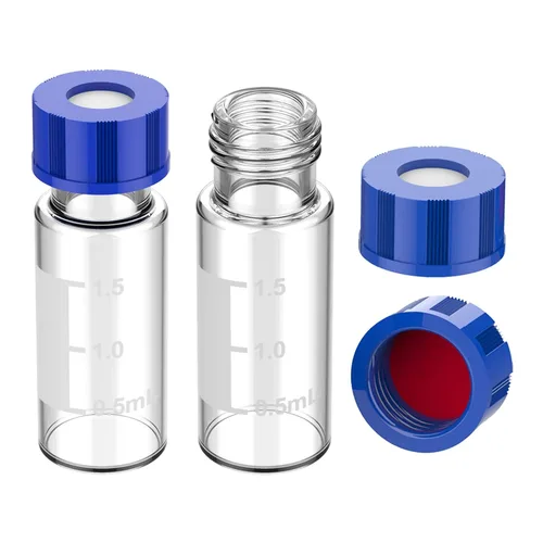 Vista 8 de Membrane Solutions Viales de muestreo automático, viales de HPLC de 0.1 fl oz, viales de ámbar de laboratorio 9-425 con punto de escritura