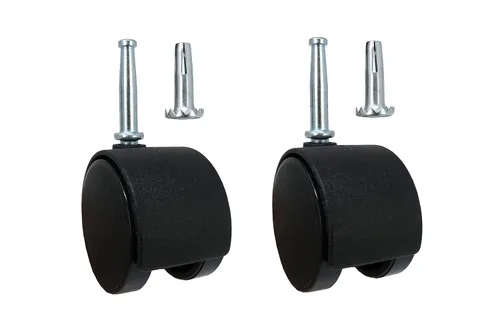 Vista 5 de Shepherd Hardware 9401 Rodaja para silla de oficina de 1-5/8 pulgadas, rueda doble, placa cuadrada de 1-1/2 pulgadas, capacidad de carga de 40