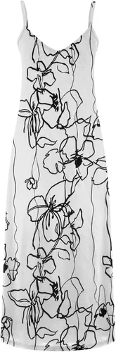 Vista 4 de Ceboyel Vestido largo de verano con tirantes delgados florales para mujer, vestido largo de verano con cuello en V, sexy, bohemio, ropa de playa
