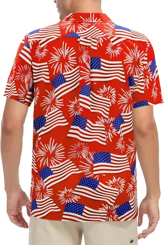 Vista 11 de Camisa hawaiana para hombre, con estampado floral, cómoda, con botones, casual, manga corta, ropa de playa para hombre