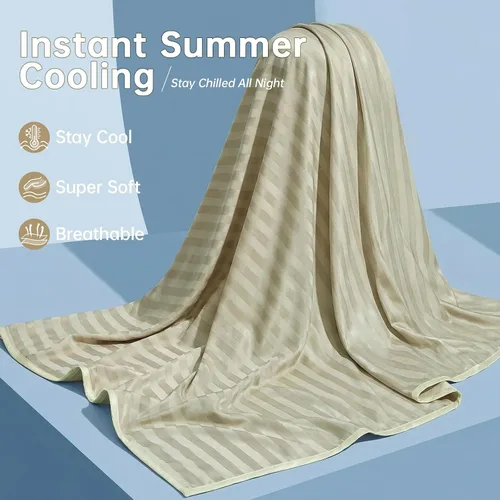 Vista 2 de Guohaoi - Manta refrescante de enfriamiento para personas que duermen con calor, fibra Arc-Chill Q-Max >0.5, 100% Certificada Oeko-Tex, ligera