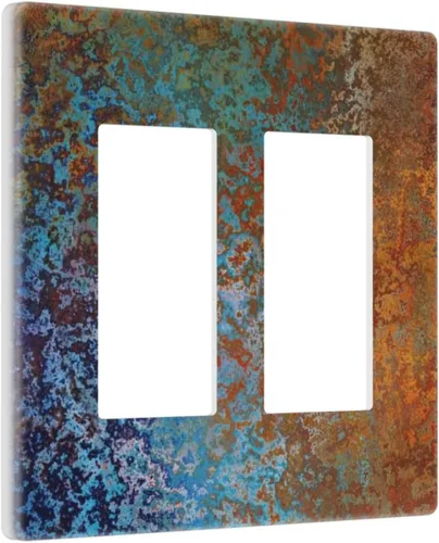 Vista 189 de Placa de Interruptor de Luz de Palanca Única Abstracta en Negro, Blanco y Gris, Cubierta de Tomacorriente, Placa de Pared Decorativa de Un