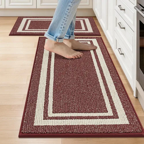 Vista 48 de COSY HOMEER Tapete de cocina antideslizantes, absorbentes para el piso, alfombra de cocina lavable, tapete de pie para fregadero, alfombra de Beige