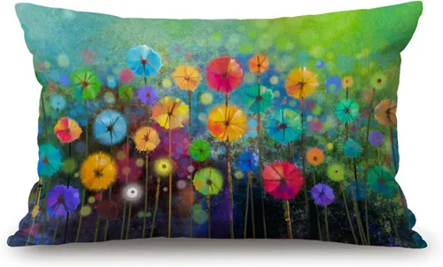 Vista 8 de Solekla Jcp152 - Funda de cojín decorativa de lino y algodón con diseño de pinos en acuarela para sofá, cama, 12 x 20 pulgadas