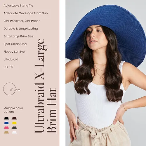Vista 5 de San Diego Hat Company Ultrabraid Sombrero con ala extra grande, para mujer.