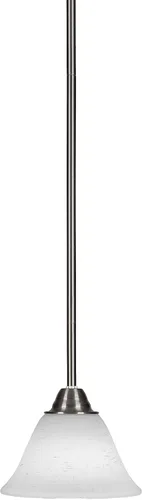 Vista 190 de Toltec Lighting Paramount - Mini colgante de 1 luz en acabado negro mate con cristal de arte perla de 7 pulgadas y estilo negro