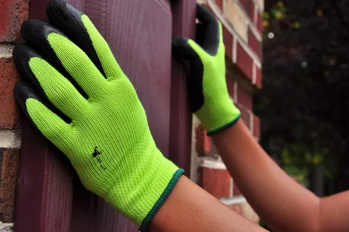 Vista 9 de G & F 1516 - Paquete de 12 pares de guantes premium de trabajo y jardinería de alta visibilidad para hombres y mujeres, guantes con palma y dedos