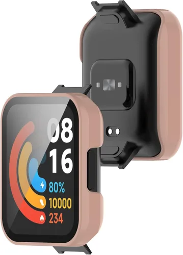 Vista 5 de Senter - Funda protectora de pantalla de vidrio templado integrado compatible con Redmi Watch 2 lite, carcasa rígida de policarbonato ultrafina