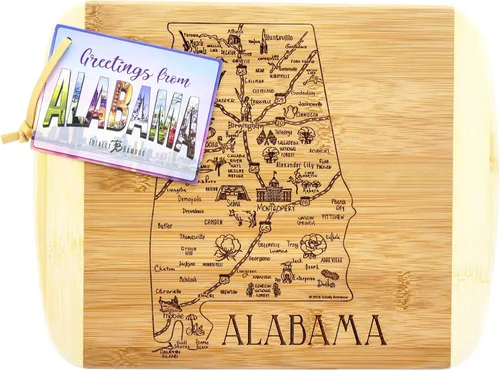 Vista 6 de Totally Bamboo A Slice of Life Alabama State Tabla de servir y cortar, 11 x 8.75 pulgadas
