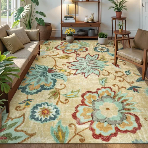 Vista 25 de Lahome - Tapete floral con estampado de cachemira, lavable, antideslizante, pequeño, anti-manchas, suave, para baño, entrada, dormitorio, Negro