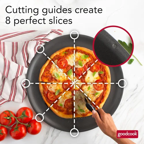 Vista 7 de GoodCook AirPerfect Sartén Antiadherente para Pizza de 16" – Sartén para Pizza para Horno, Sartén Redonda Perforada para Pizza, Sartén para Hornear