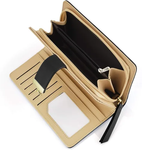 Vista 3 de PGXT Womens Long Leather Card Holder Purse Zipper Buckle Elegant Clutch Wallet